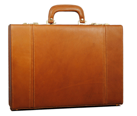 tan leather hardsided attache case