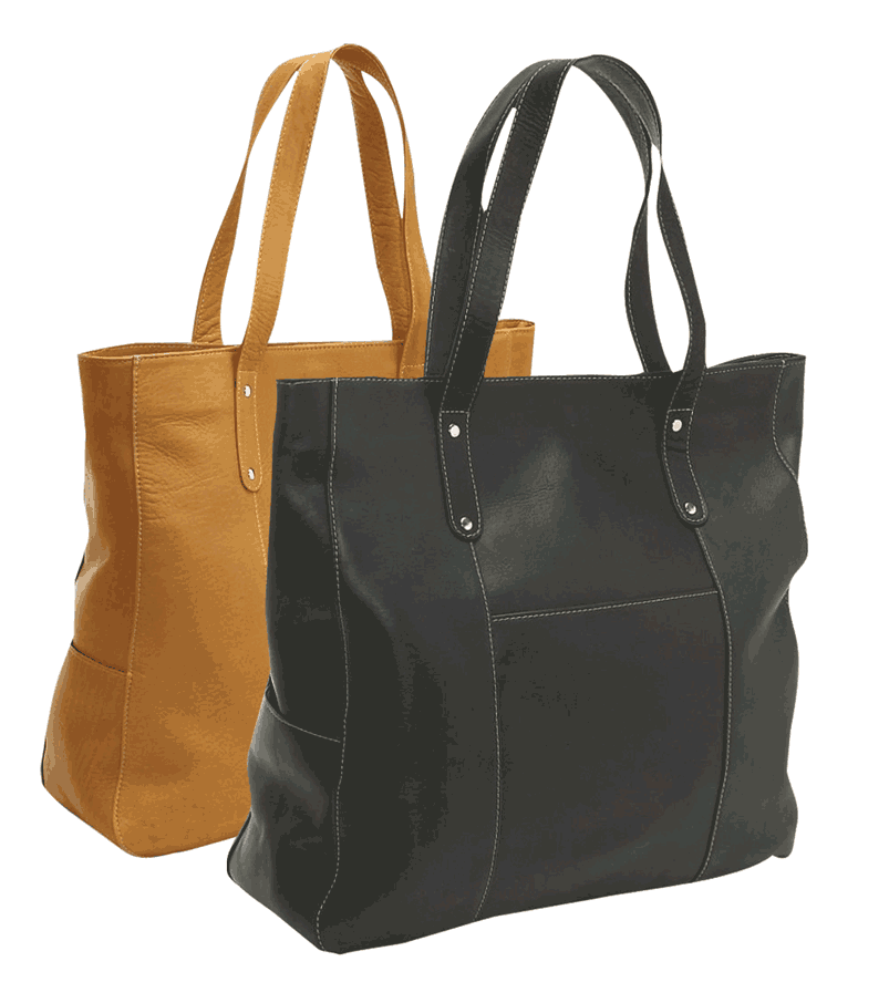 Extra Large Double Rivet Napa Leather Tote Bag