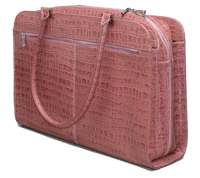 tawny rose croco grain leather laptop briefbag