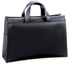 black leather top-zip briefcase
