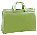 Jack Georges green leather zip-top briefbag