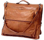 leather garment bag with adjustable shoulder strap