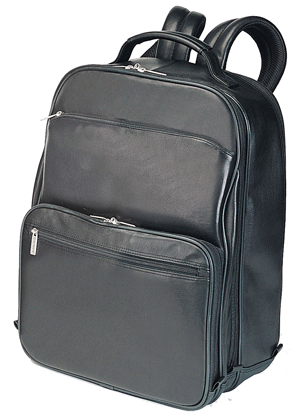 black Napa leather computer backpack