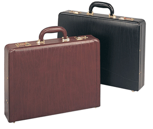 black and Burgundy bonded leather attache cases