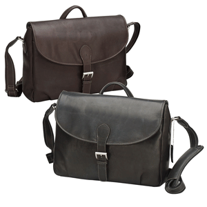 black and brown leather buckled messenger bags