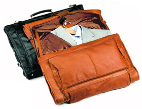 black and tan leather deluxe garment carriers
