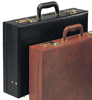 black and Burgundy expandable attache cases