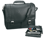 black leather saddle bag briefcase