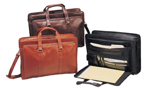 black, Burgundy and cognac leather softsided business cases